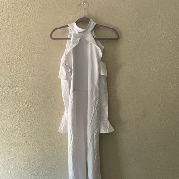 Nwt Monique Lhuillier Sz 4 white jumpsuit bachelorette party bride - Picture 3 of 10